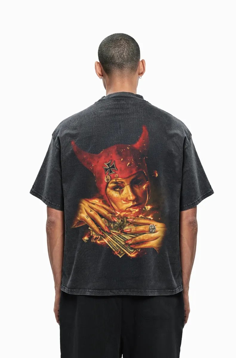X2 UNISEX - T-Shirt print - black washed