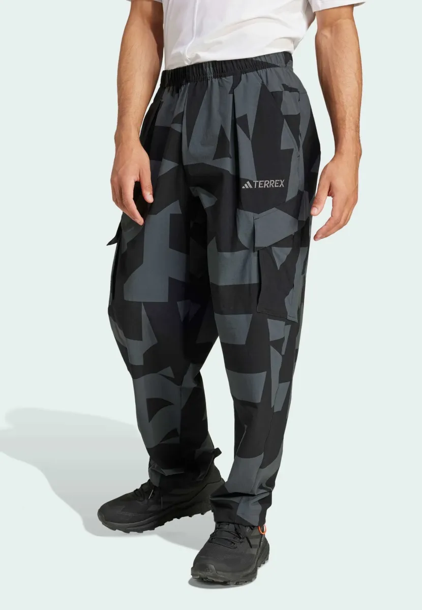 XPLORIC LOOSE CARGO PRINTED - Stoffhose - black/grey