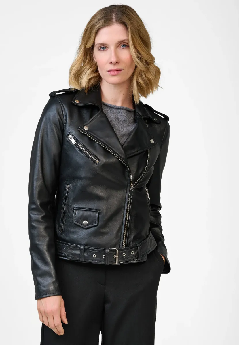 YARA - Lederjacke - schwarz