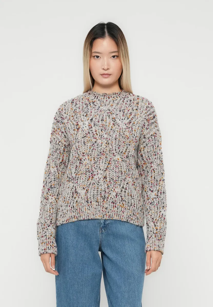 YASCONFETTI - Strickpullover - light grey/multi-coloured