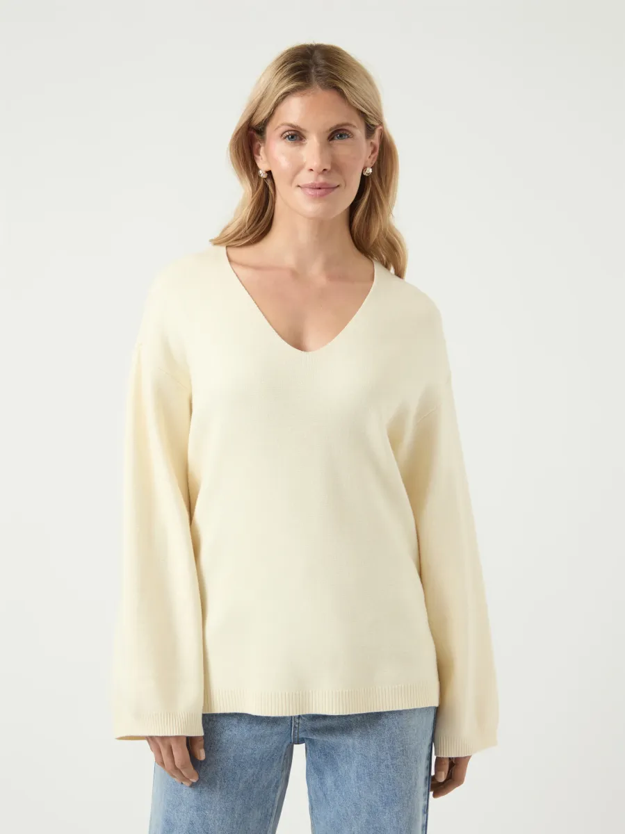 YASELMA V NECK PULLOVER - Strickpullover - birch