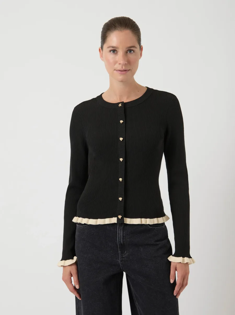 YASFLOMA - Strickpullover - black