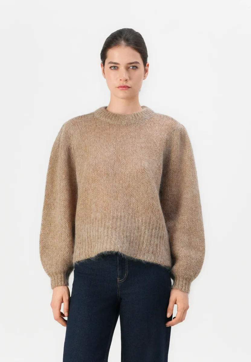 YASLAMBU O NECK - Strickpullover - sepia