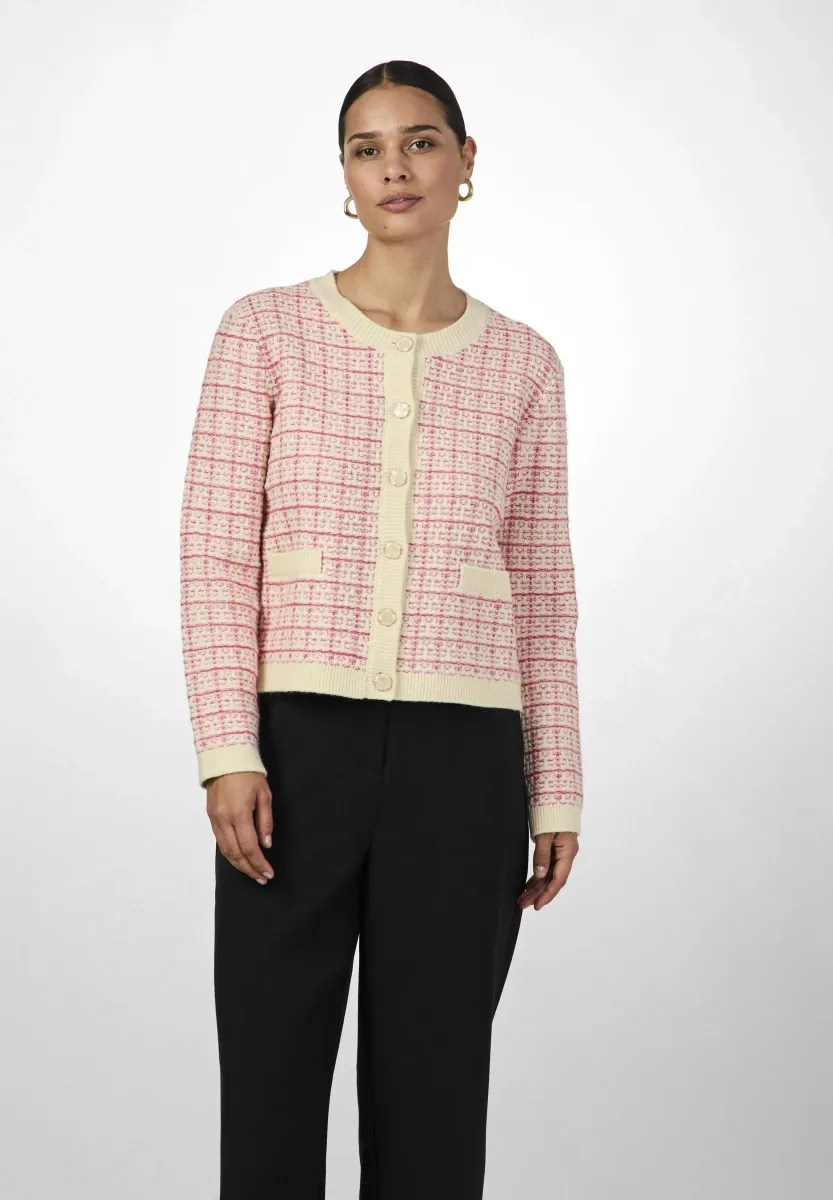 YASLIVIA - Strickjacke - birch pattern raspberry sorbet pirouette