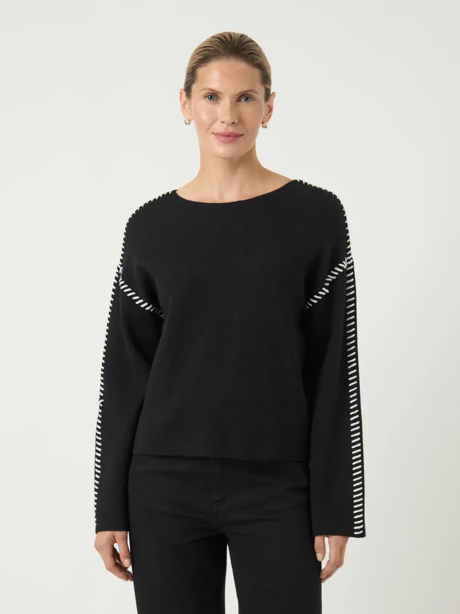 YASSTITCHA - Strickpullover - black