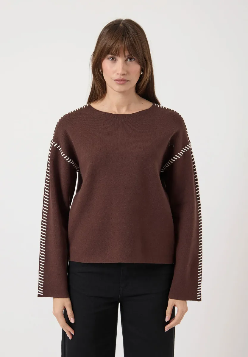 YASSTITCHA - Strickpullover - chicory coffee