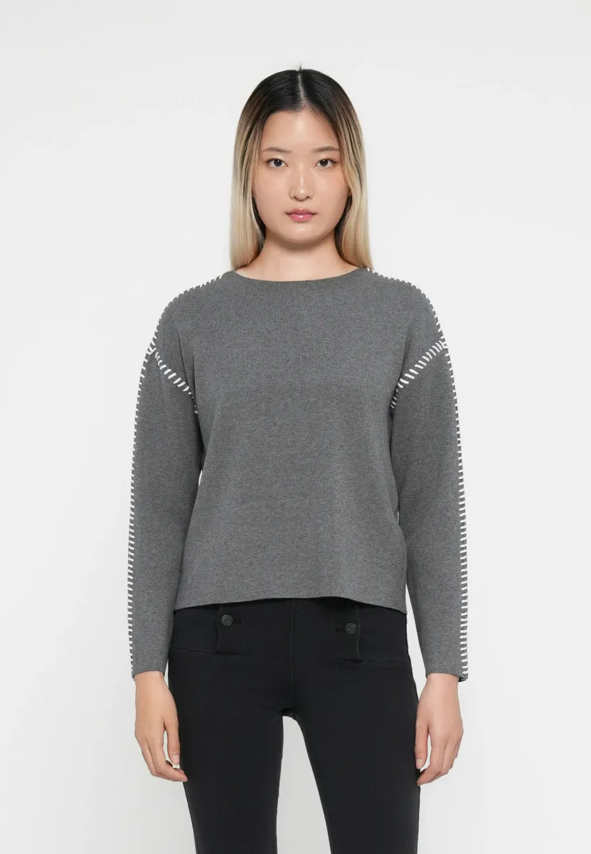 YASSTITCHA - Strickpullover - medium grey/birch