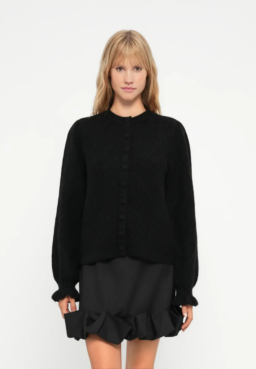 YASTHELMA BLEND CARDIGAN - Strickjacke - black