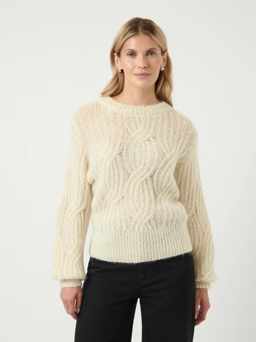 YASZUMA WOOL BLEND KNIT PULLOVER - Strickpullover - birch