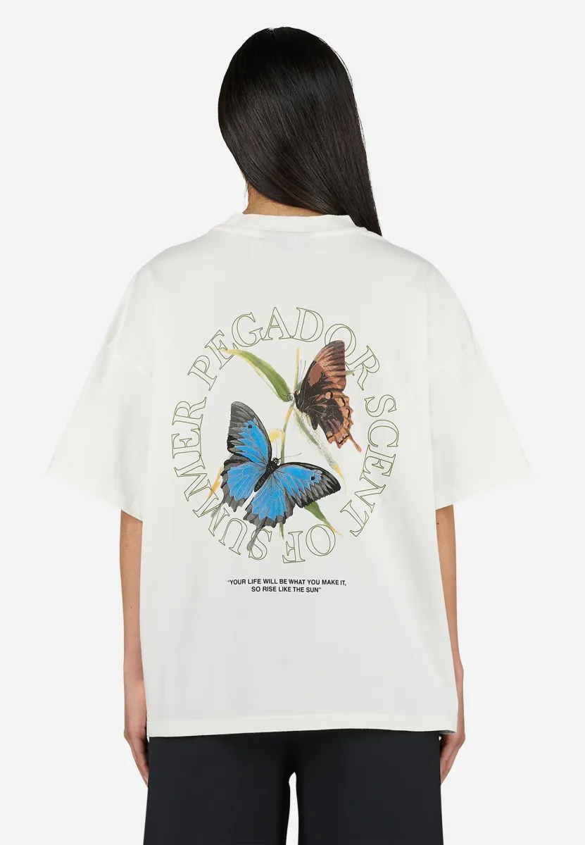 YESSI HEAVY OVERSIZED TEE - T-Shirt print - washed unbleached