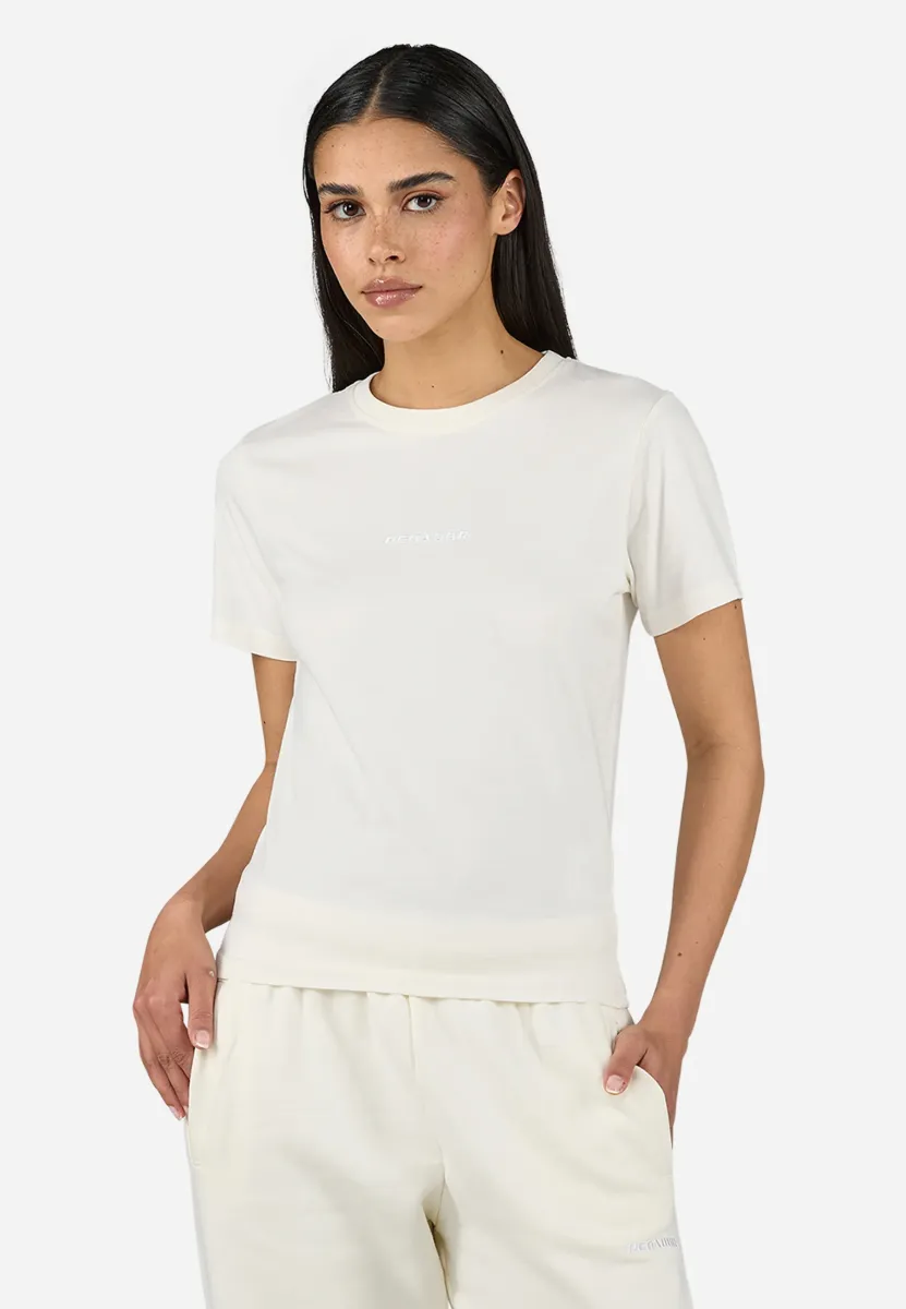 YONA SLIM TEE - T-Shirt basic - washed unbleached white gum