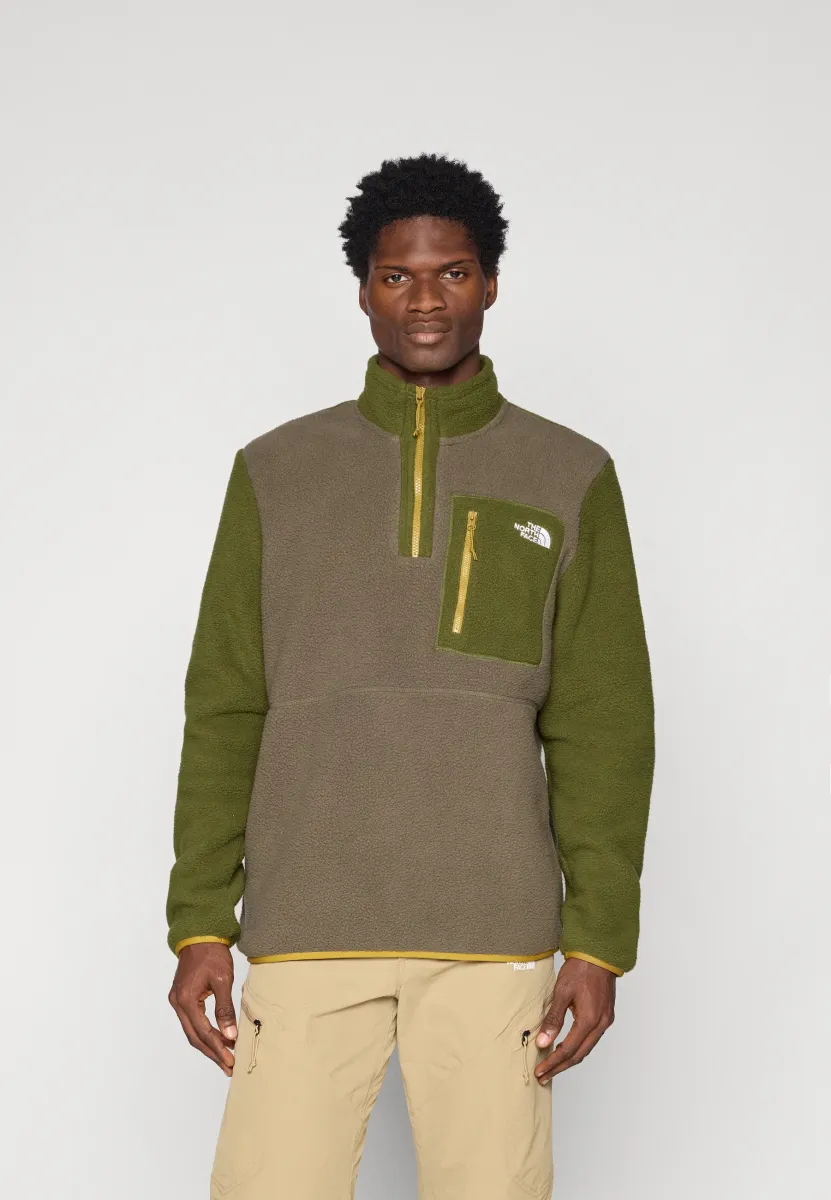 YUMIORI 1/4 ZIP - Fleecepullover - new taupe green/woodland green/deep dijon