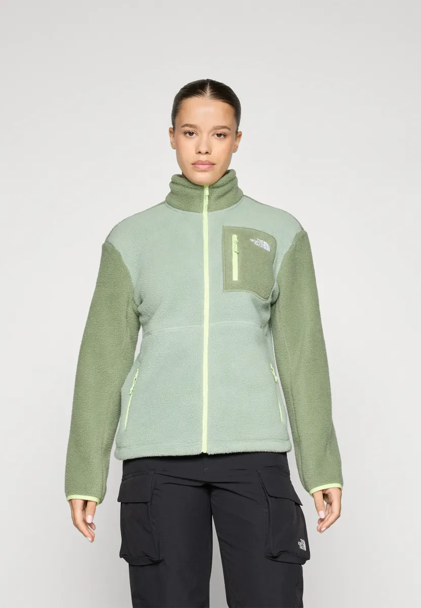 YUMIORI FULL ZIP - Fleecejacke - slate moss/bark mist/astro lime