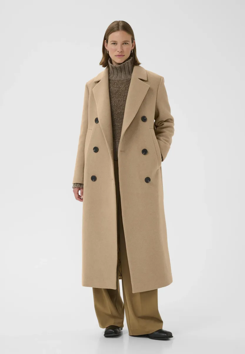 YUNAH - Klassischer Mantel - tobacco brown