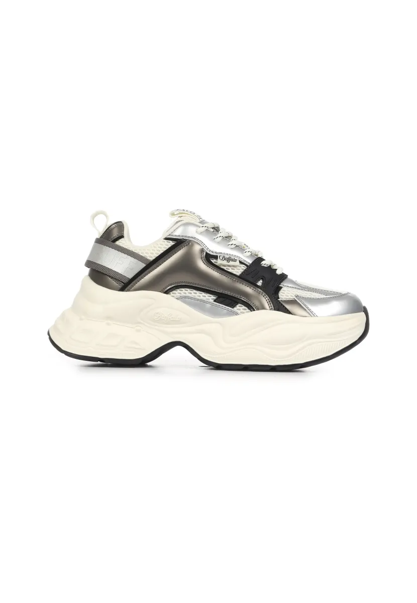 YUNO - Sneaker low - cream silver pewter