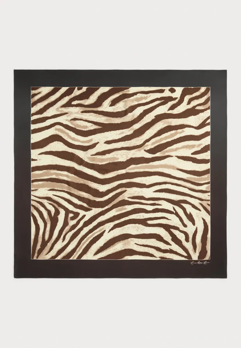 ZEBRA-PRINT WOOL-SILK SQUARE SCARF - Tuch - beige