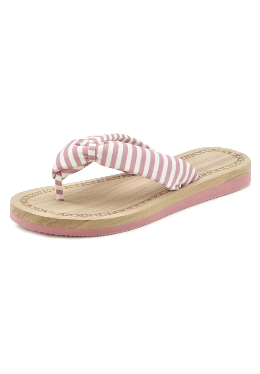 ZEHENTRENNER - Badesandale - rosa-gestreift