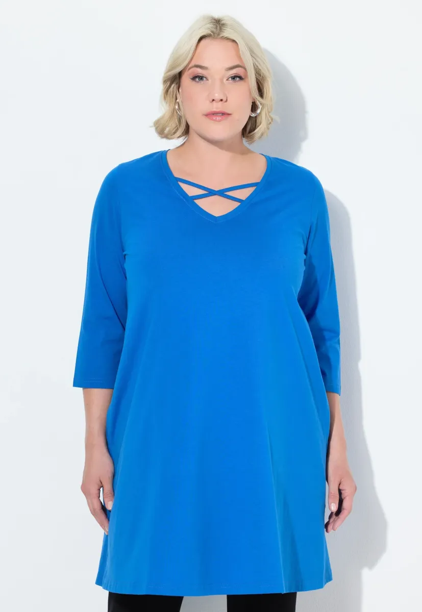 ZIERBÄNDER V-AUSSCHNITT, 3/4-ARM - Langarmshirt - lapis blue