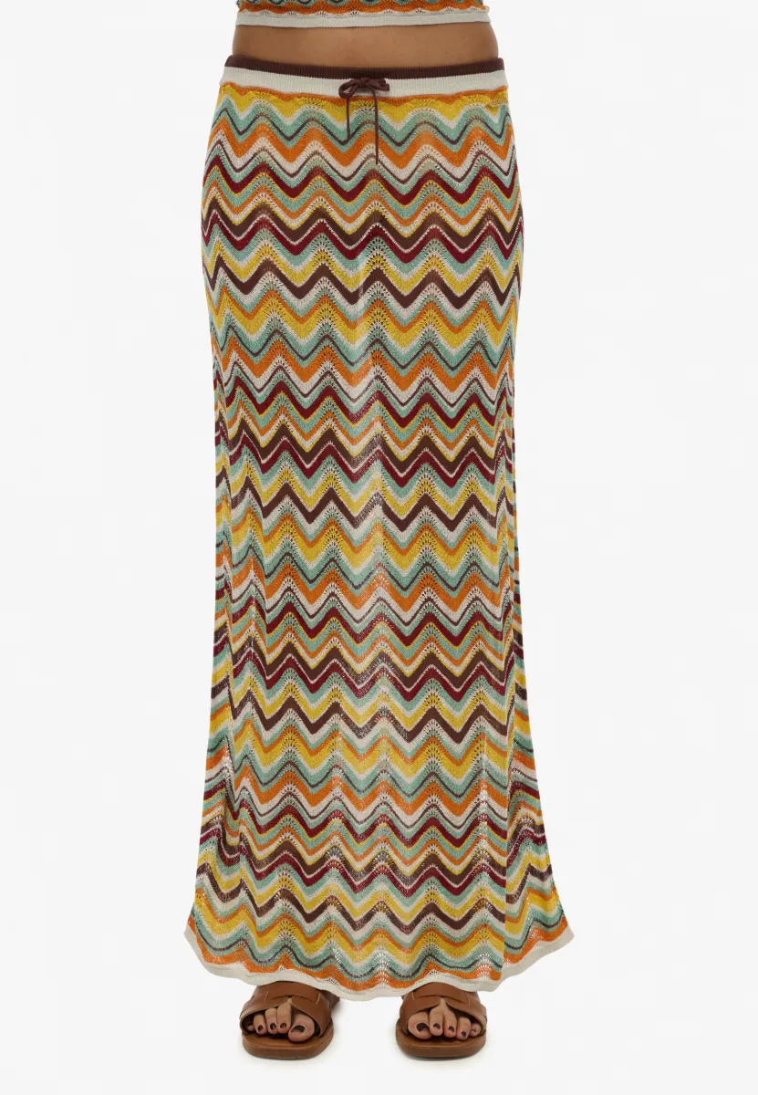 ZIGZAG COLUMN  - Maxirock - mint zigzag stripe