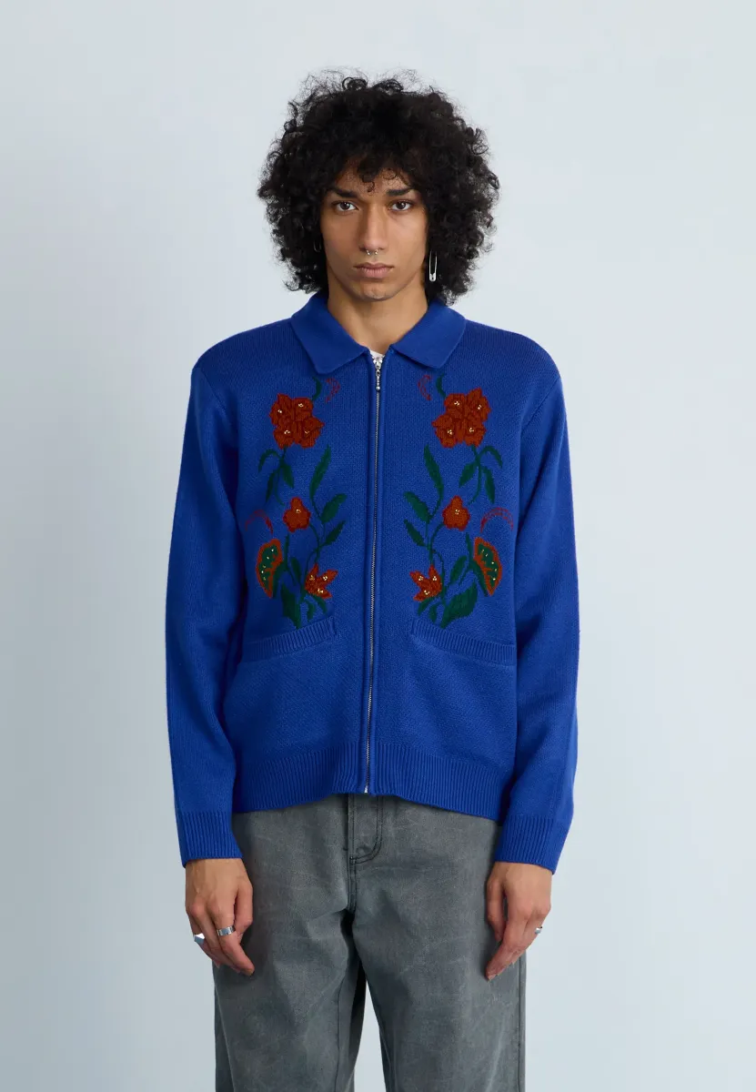 ZIP CARDIGAN - Strickjacke - surf blue