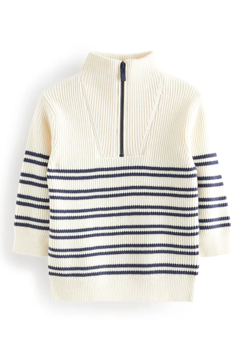 ZIP NECK - Strickpullover - ecru cream