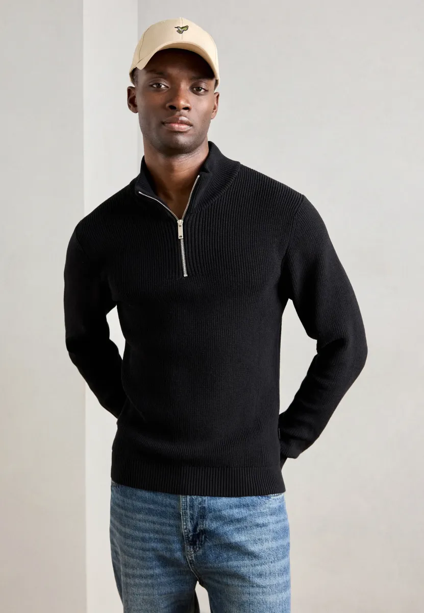 ZIP - Strickpullover - black