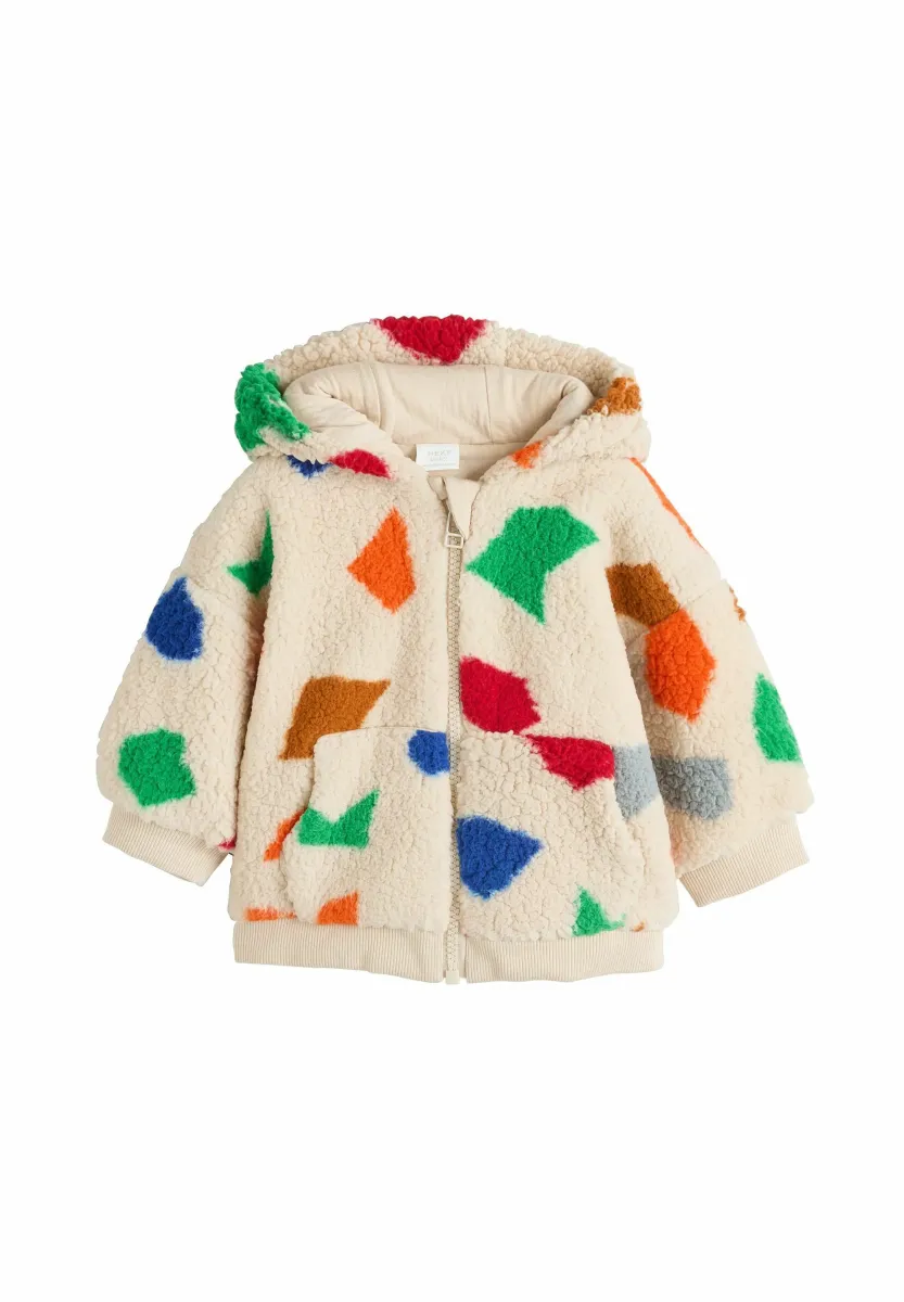 ZIP THROUGH - Fleecejacke - natural bright geo printed