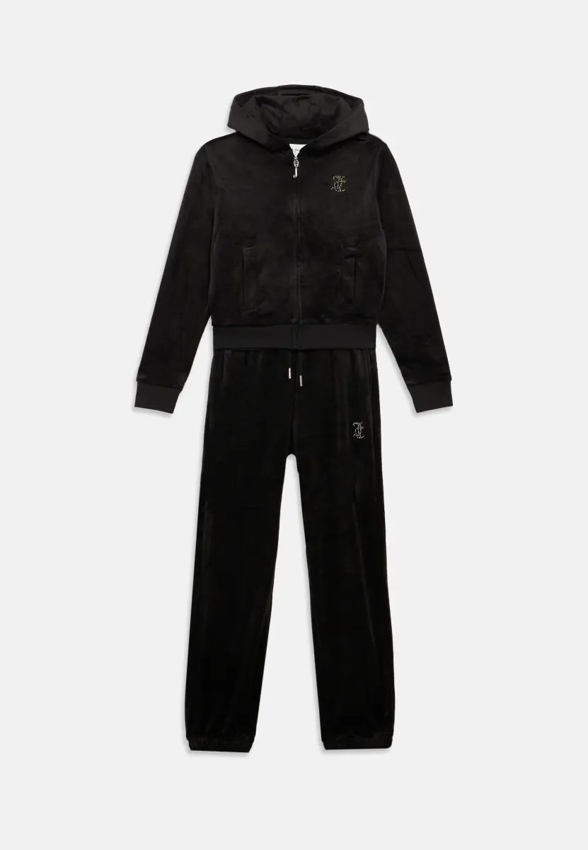 ZIP THRU HOOD RELAXED JOG SET - Jogginghose - jet black