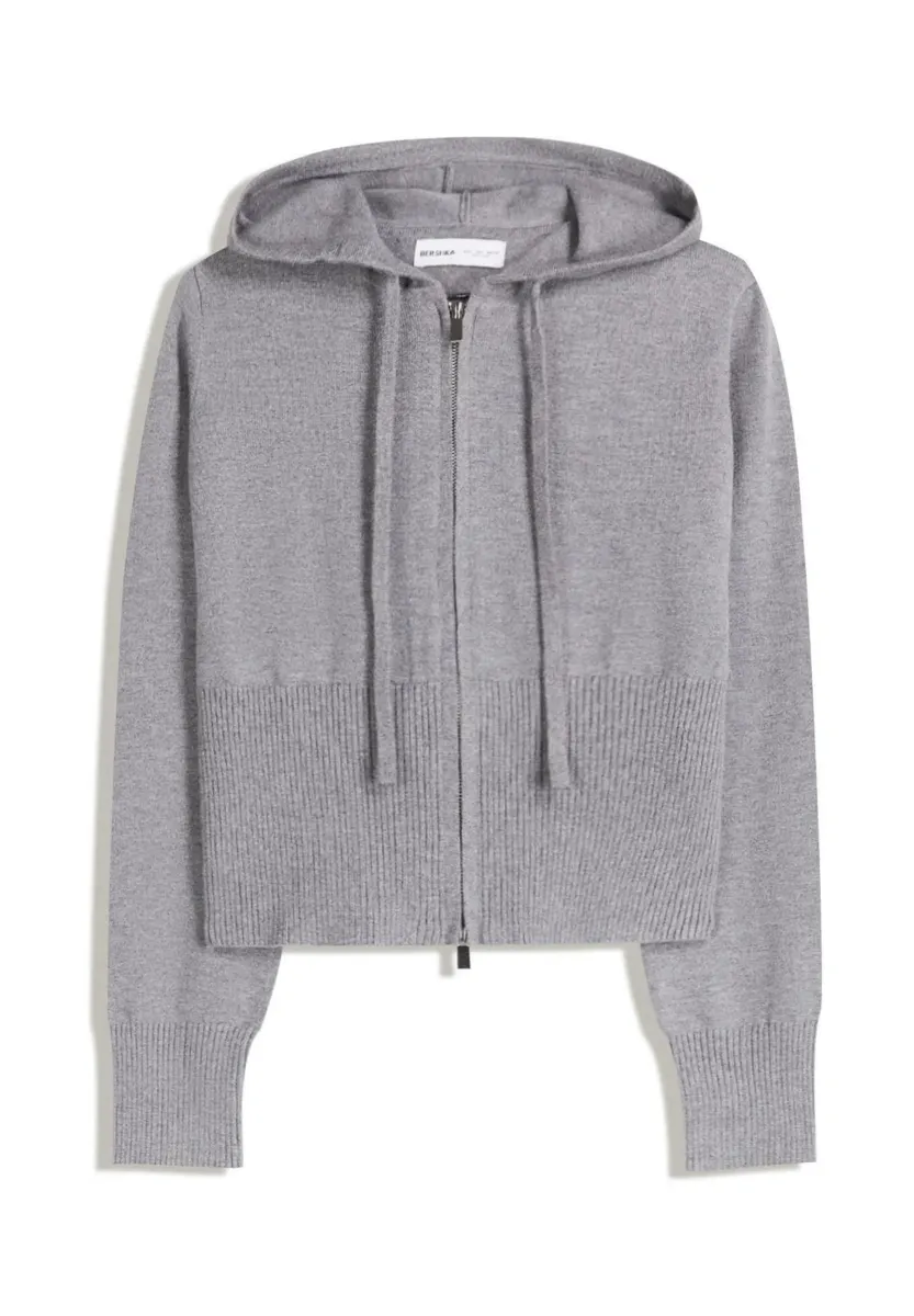 ZIP-UP HOODIE - Strickjacke - dark grey