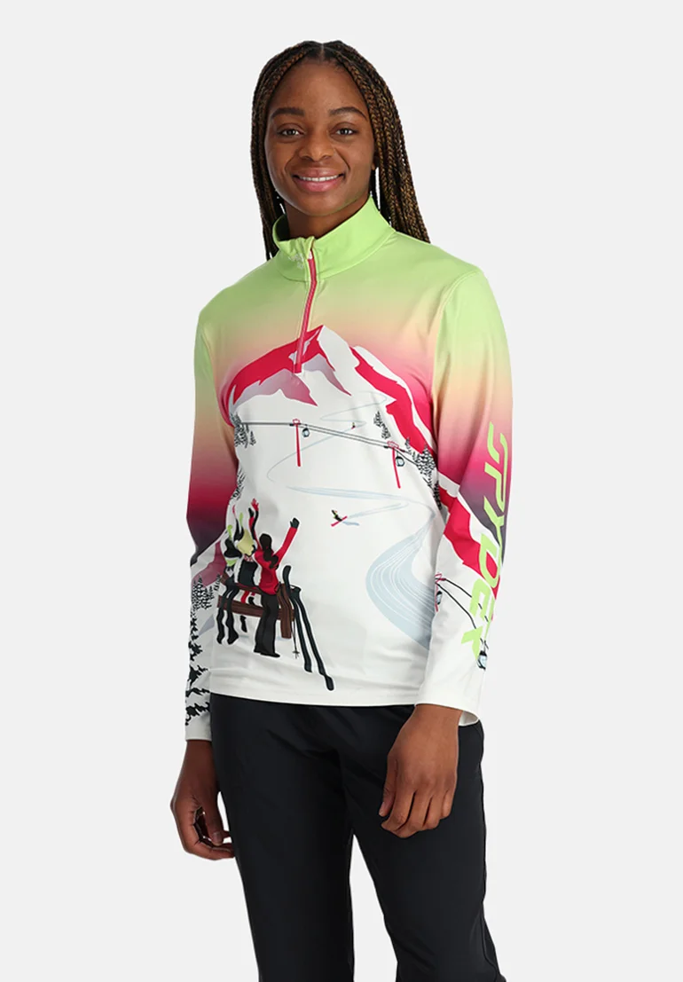 ZIP-UP SUNSET NECK - Langarmshirt - lime ice